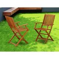 East West Furniture Beasley Solid Acacia Wood Balcony Folding Arm Chair BCMCANA